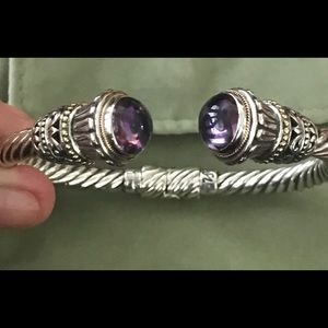 Sterling silver 925 w/18K accent amethyst bracelet